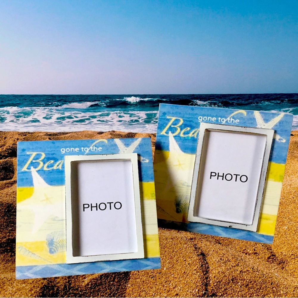 Gone to the Beach Picture Frame set of 2 5x7.